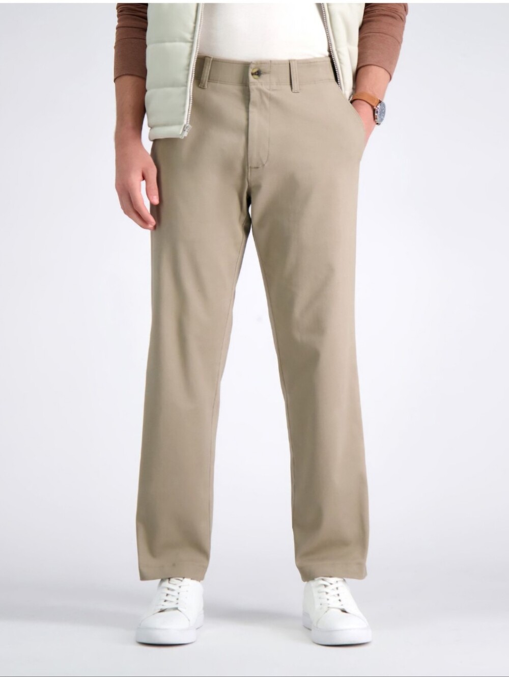 Haggar 32x30 Khaki Straight-Leg Chino Pants